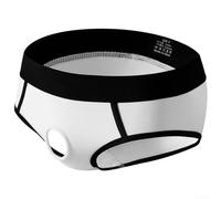 Slip en coton pour homme avec design unique avec trou de poche avant pour anneau (M, blanc)