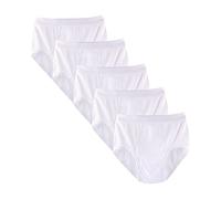 Slip en Coton Taille Haute pour Hommes sous-VêTements De Bikini Taille Plus De Couleur Unie Slip Performance Doux Et Confortable (Blanche-5PC,M)