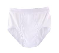 Slip en Coton Taille Haute pour Hommes sous-VêTements De Bikini Taille Plus De Couleur Unie Slip Performance Doux Et Confortable (Blanche-1PC,L)