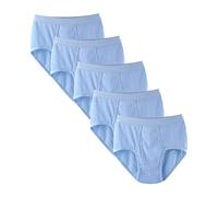 Slip en Coton Taille Haute pour Hommes sous-VêTements De Bikini Taille Plus De Couleur Unie Slip Performance Doux Et Confortable (Bleu-5PC,L)