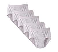 Slip en Coton Taille Haute pour Hommes sous-VêTements De Bikini Taille Plus De Couleur Unie Slip Performance Doux Et Confortable (Gris-5PC,L)
