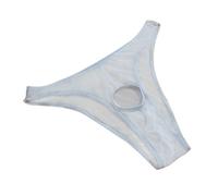 Slip en maille pour homme - Sous-vêtements extensibles avec trou - Confortables et respirants - Culotte hipster personnalisée - Sous-vêtements sexy pour homme, Blanc., taille unique