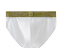 Slip en modal respirant pour homme avec taille élastique mi-haute et poche convexe en U en tissu absorbant la transpiration pour un style de vie actif (XL, blanc)