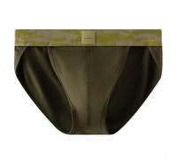 Slip en modal respirant pour homme avec taille élastique mi-haute et poche convexe en U en tissu absorbant la transpiration pour un style de vie actif (2XL, vert)