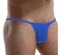 Slip en nylon pour homme avec pochette de bikini, sous-vêtement taille basse en soie glacée au toucher frais pour homme, sous-vêtements légers et respirants (sans accessoires) (taille L, bleu)