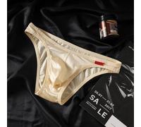 Slip en satin de soie glacée pour homme - Taille basse - Élastique - Respirant - Couleur unie - Pour printemps, été, automne, hiver - Peau 2XL