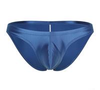 Slip en soie pour homme avec pochette bombée, brillant et respirant, convient pour un usage quotidien (taille M, bleu)