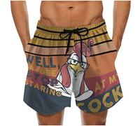 Slip Francais Homme- Pantalon Short DéContracté pour Homme à Cordon De Serrage Imprimé Coq IdéAl pour Les Festivals De BièRe Et La Plage Casual