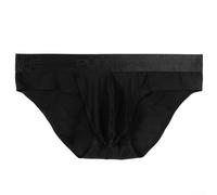 Slip Homme Composition Soie Glacée avec Structure de Poche U pour Régulation de la Température et Mobilité (XL Noir)