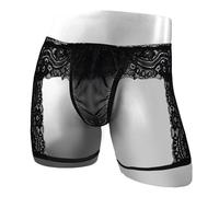 Slip Homme Dim sous-vêtements Sexy en Dentelle pour Hommes,Mode décontractée,String Sexy,séduisant,Pochette,guêtre Plate(Black,L)