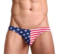 Slip Homme Drapeau Américain Rayures Étoiles Sangle Élastique Confortable Coton Sous-vêtements Quotidien Pantalon, bleu, L