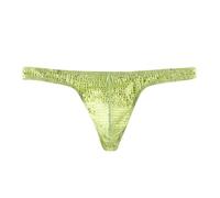 Slip Homme Effet Gros Paquet-String Sexy à Paillettes de Cinq Couleurs pour Hommes, Pantalon en T, sous-vêtements Sexy séduisants pour Hommes (Green, L)