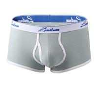 Slip Homme Lot Grand sous-vêtement A en Coton fileté pour Hommes,Couleur Unie,Confortable,Absorbant,séchage Rapide,Respirant,Pantalon à Quatre Coins,été(Light Gray,L)