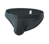 Slip Homme Polyamide Spandex Maille Grille Aérée(Dark Grey M) | Maille aérée, pouch convexe U, taille basse, séchage pour rapide, confort quotidien