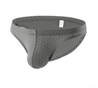Slip Homme Polyamide Spandex Maille Grille Aérée(Light Grey M) | Maille aérée, pouch convexe U, taille basse, séchage pour rapide, confort quotidien