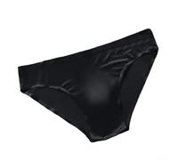 Slip Homme Seamless Soie Glacée Taille Basse Respirant(Black 2XL)