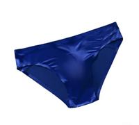 Slip Homme Seamless Soie Glacée Taille Basse Respirant(Blue 2XL)