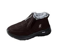 Slip Ins Chaussures d'hiver doublées pour femme, bottes d'hiver chaudes doublées Bottes de neige élégantes Bottes courtes légères et décontractées Chaussures d'hiver pour l'extérieur Voyage Marron 41