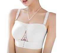 Slip Jetable Massage sans Bretelles Coutures Grande Taille boutonné sur Le Devant pour Robe de mariée Soutien Gorge Chien Incontinent(Blanc,M)