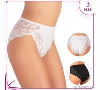 Slip Midi Femme Jadea 530 Coton Et Dentelle 3 Pz