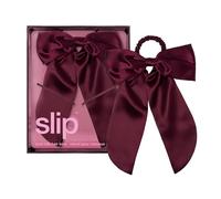 SLIP Nœud à cheveux en pure soie - Cramoisi - Nœud surdimensionné en soie de mûrier avec élastique intégré - Réduit la casse, les plis et les frisottis - Accessoire de cheveux luxueux