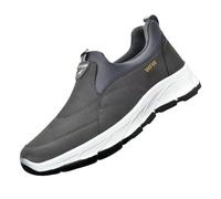 Slip On Baskets pour homme - Chaussures de course en salle pour homme - Chaussures de marche sans lacets - Chaussures de randonnée antidérapantes - En cuir - Couleur unie - Chaussures de loisirs