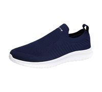 Slip on Baskets pour Homme Femme Barefoot Shoes Chaussures Basses sans Lacets Confortable Antidérapantes Et Large De Marche Travail Chaussures De Randonnée Doux Baskets Fitness Sport Bleu Foncé 39