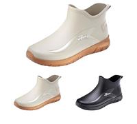Slip on Bottes de pluie unisexes extra résistantes à l'abrasion Chaussures de travail et de pêche pieds nus Bottes de jardin pour homme et femme Chaussures de pluie antidérapantes Chaussures