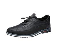 Slip On Sneaker Chaussures de marche en cuir pour homme Lacets élastiques Chaussures de randonnée Bloc de couleur Chaussures de loisirs Chaussures en cuir Chaussures plates antidérapantes Chaussures