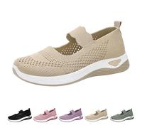 Slip On Sneakers - Chaussures d'été en maille tricotée - Pour infirmière - Chaussures pieds nus - Douces et légères - Chaussures de fitness - Coussin confortable - Chaussures orthopédiques pour femme