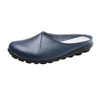 Slip On Sneakers pour femme - Chaussures d'intérieur ouvertes à l'arrière - Chaussures d'intérieur pour femme - 40 - Noir - Chaussures de loisirs - Avec semelle plate - Confortables - Antidérapantes