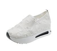 Slip On Sneakers pour femme - Maille - Talon compensé - Respirantes - En tissu découpé - Chaussures de loisirs - Chaussures de course - Chaussures d'été à paillettes - Chaussures de marche - Couleur
