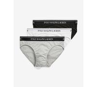 Slip Polo Ralph Lauren taille basse gris blanc noir (lot de 3) - M
