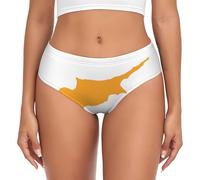 Slip pour femme imprimé drapeau de Chypre, culotte bikini douce et invisible, sous-vêtement respirant et confortable, pour un usage quotidien, noir, Large