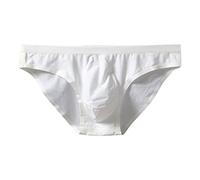 Slip pour homme avec poche bombée - Sous-vêtements de nuit pour homme - Slip sexy doux - String de bikini, blanc, XXXL
