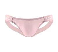 Slip pour homme en coton avec poche bombée - Sous-vêtement classique mi-long - Pantalon hipster classique pour homme - Suspensoir athlétique - String, rose, XL