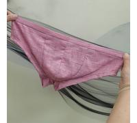 Slip pour homme en jacquard de soie glacée taille basse respirant avec support de poche, M-2XL (rose, L)