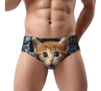 Slip pour homme imprimé dinosaure étoile triangle bikinis sous-vêtements imprimés slips respirants, Cat 18, XL