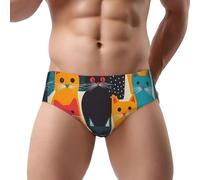 Slip pour homme imprimé étoiles triangle bikinis sous-vêtements imprimés slips respirants, Chats 5, S