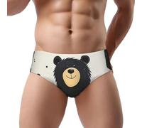 Slip pour homme imprimé étoiles triangle bikinis sous-vêtements imprimés slips respirants, Ours mignon 20, 3XL