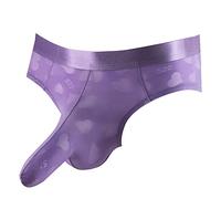 Slip pour homme - Sous-vêtements confortables - Pour homme - Décontracté - Maille - Solide - Respirant - Sous-vêtements solides - Slip confortable - Sous-vêtements sexy, lilas, L