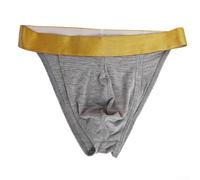 Slip pour homme, taille basse, design fourche latérale, tissu fin respirant, grande poche confortable, couleur unie pour un usage quotidien (taille S, gris clair)