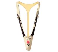 Slip pour homme - Tanga - Mankini - Renne avec cloches - Cadeau sexy - Sous-vêtements pour homme, jaune, taille unique