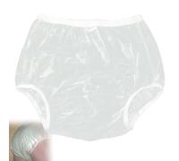 Slip pour Incontinence pour Adultes En Plastique,Sous-vêtements Étanches pour Incontinence,Ultra Fin En Plastique,Lavables À Faible Bruit,Réutilisables,2XL,White