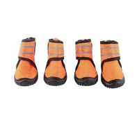 Slip - Preventive Dog Shoes 4 Pack | Breathable Mesh & Reflective Straps for Security | Adjustable Pet Booties for Small/Medium/Large Dogs | Easy on Zipper Design (60 Yards)