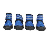 Slip - Preventive Dog Shoes 4 Pack | Breathable Mesh & Reflective Straps for Security | Adjustable Pet Booties for Small/Medium/Large Dogs | Easy on Zipper Design (55 Yards)