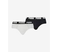 Puma Lot de 2 Slips Quotidiens pour Homme, Blanc/Noir, L