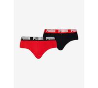 Puma Lot de 2 Slips Quotidiens pour Homme, Rouge/Noir, S