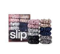 Slip Pure Silk - Lot de 12 chouchous classiques Minnie - 100% pure soie - 22 mommes - Élastiques à cheveux pour femme - Doux pour les cheveux - Rose, caramel, argent, bleu marine, léopard et noir