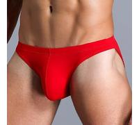 Slip respirant taille basse U-convexe en polyamide doux de couleur unie pour les sports actifs Coupe confortable M (XL rouge)